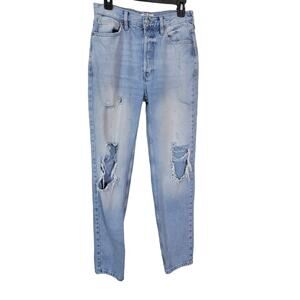 Free  People High Rise Jeans Women's Size 26 Blue Distressed Small Stain